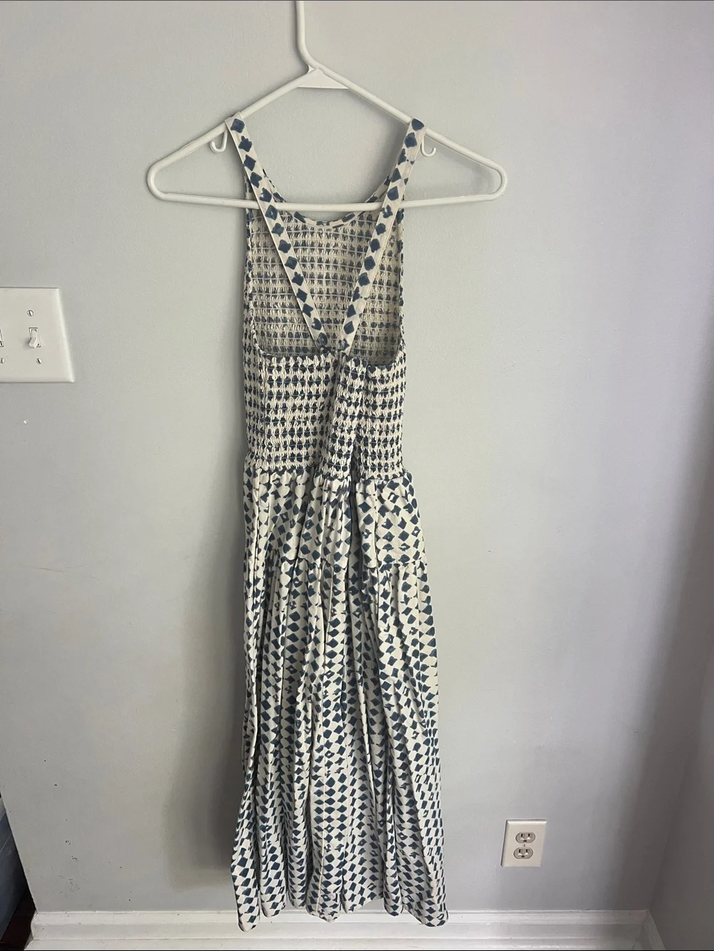 Madewell White and Navy Blue Patterned Maxi Dress - Picture 7 of 7